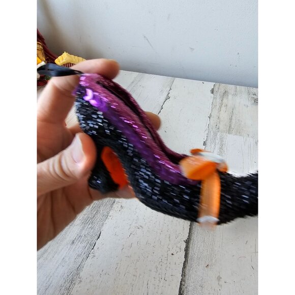 pier 1 Sequin witch shoe stiletto ornament‎ Halloween glitter sequin Xmas tree - Picture 5 of 7
